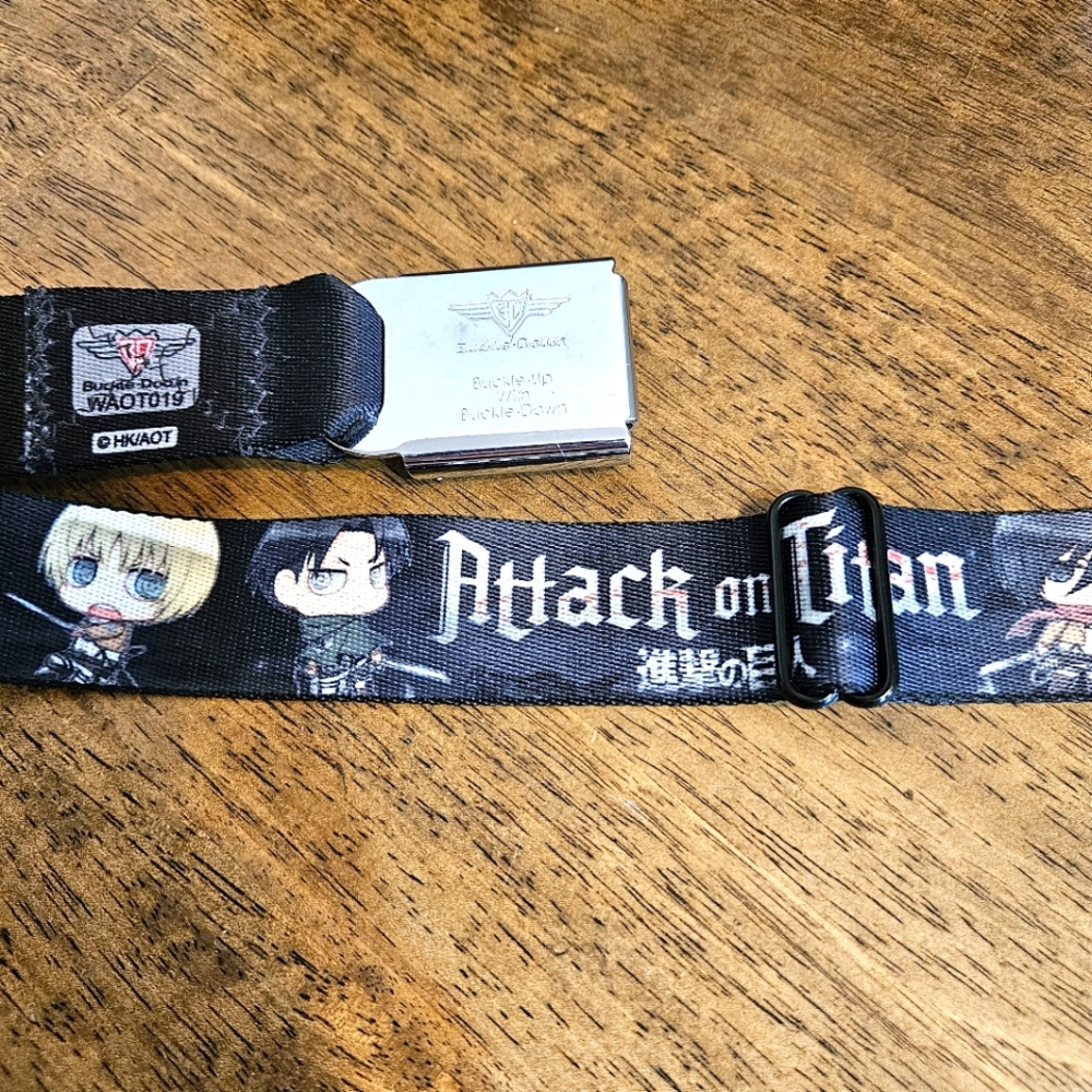 Attack on Titan Manga Anime Adult Adjustable Black Seatbelt Buckle Belt